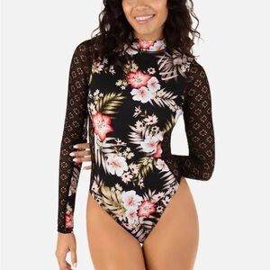 Hurley swim Highland Tropics Max Lace Long Sleeve One Piece